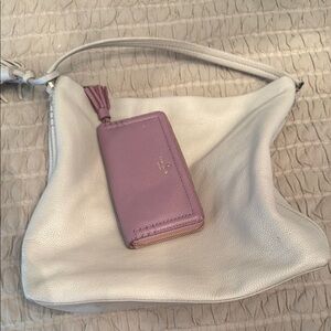 Kate Spade Elegant Cream Hobo Bag with Lavender Wallet